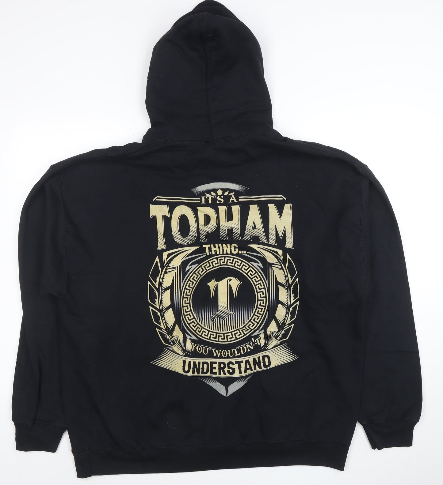 Gildan Men's Black XL Pullover Hoodie Graphic Print Fleece