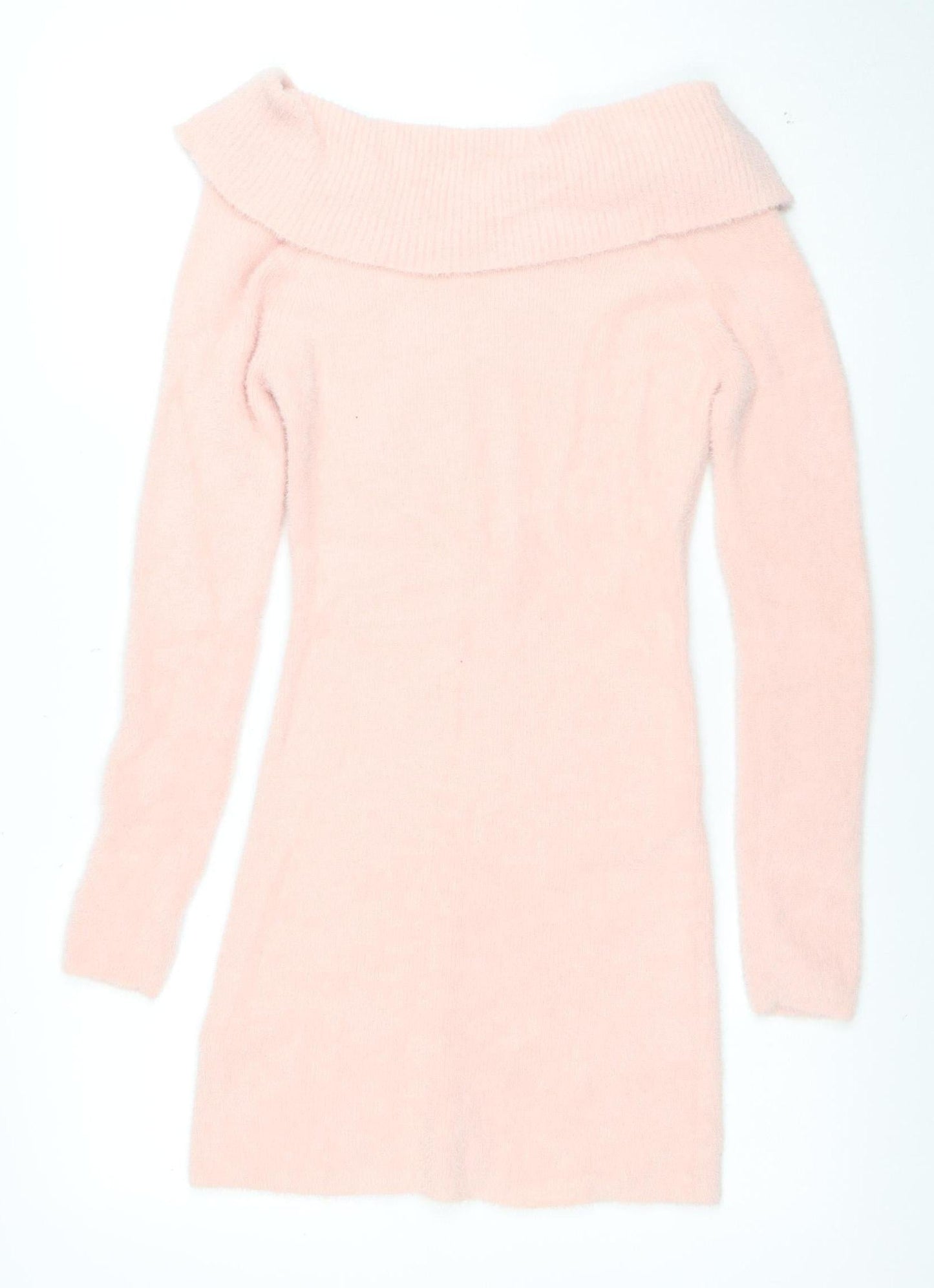 ASOS Women’s Pink Off Shoulder Knit Jumper Dress Size 12