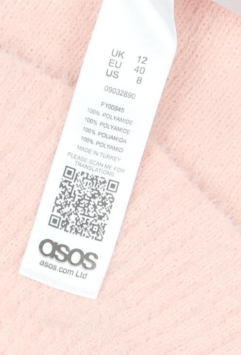 ASOS Women’s Pink Off Shoulder Knit Jumper Dress Size 12
