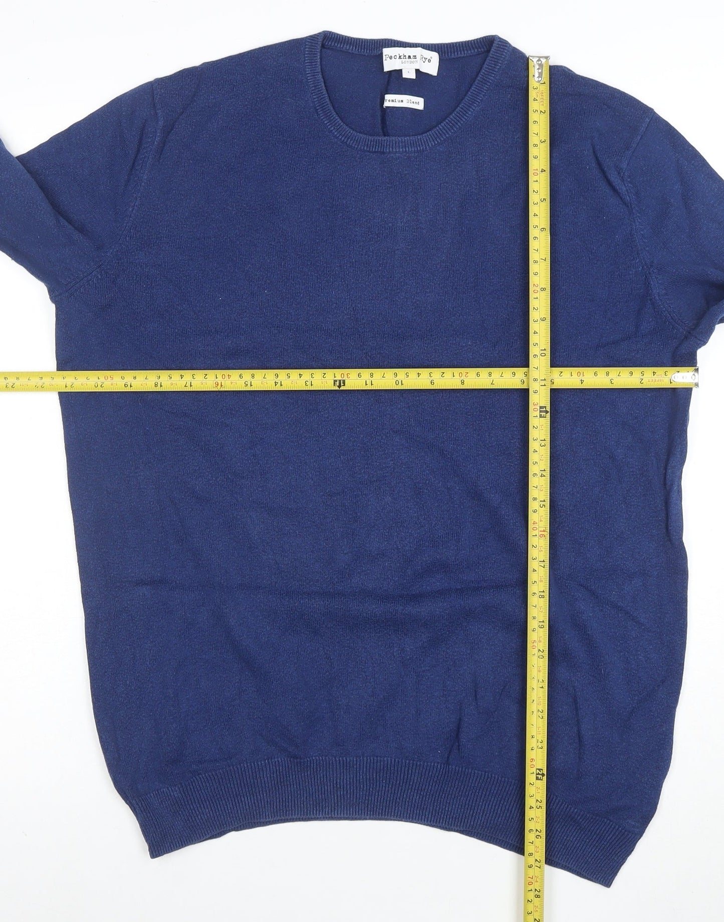 Peckham Rye Women’s Blue Cotton Cashmere Crew Neck Jumper L