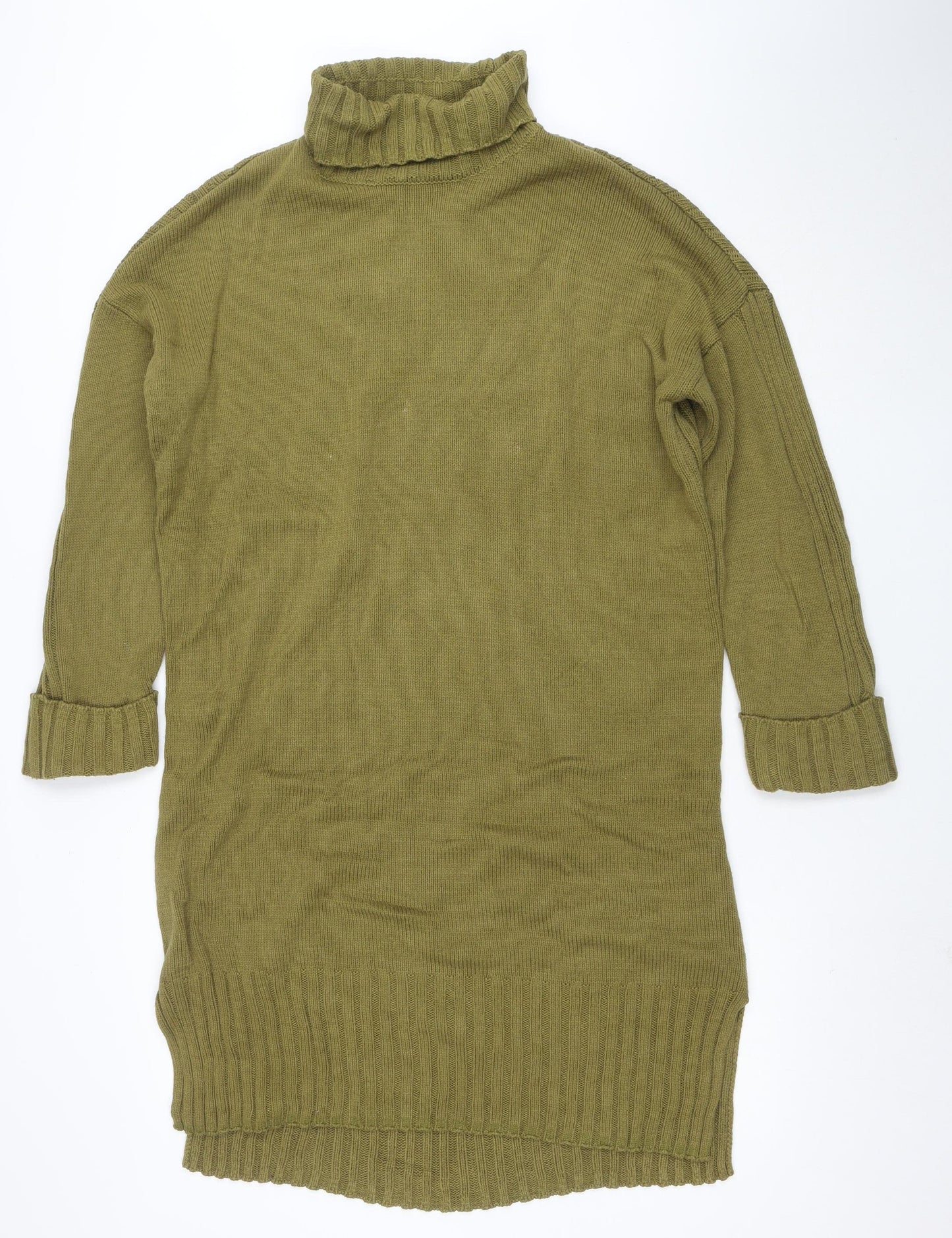 Next Women’s Green Roll Neck Long Sleeve Jumper Dress Size L
