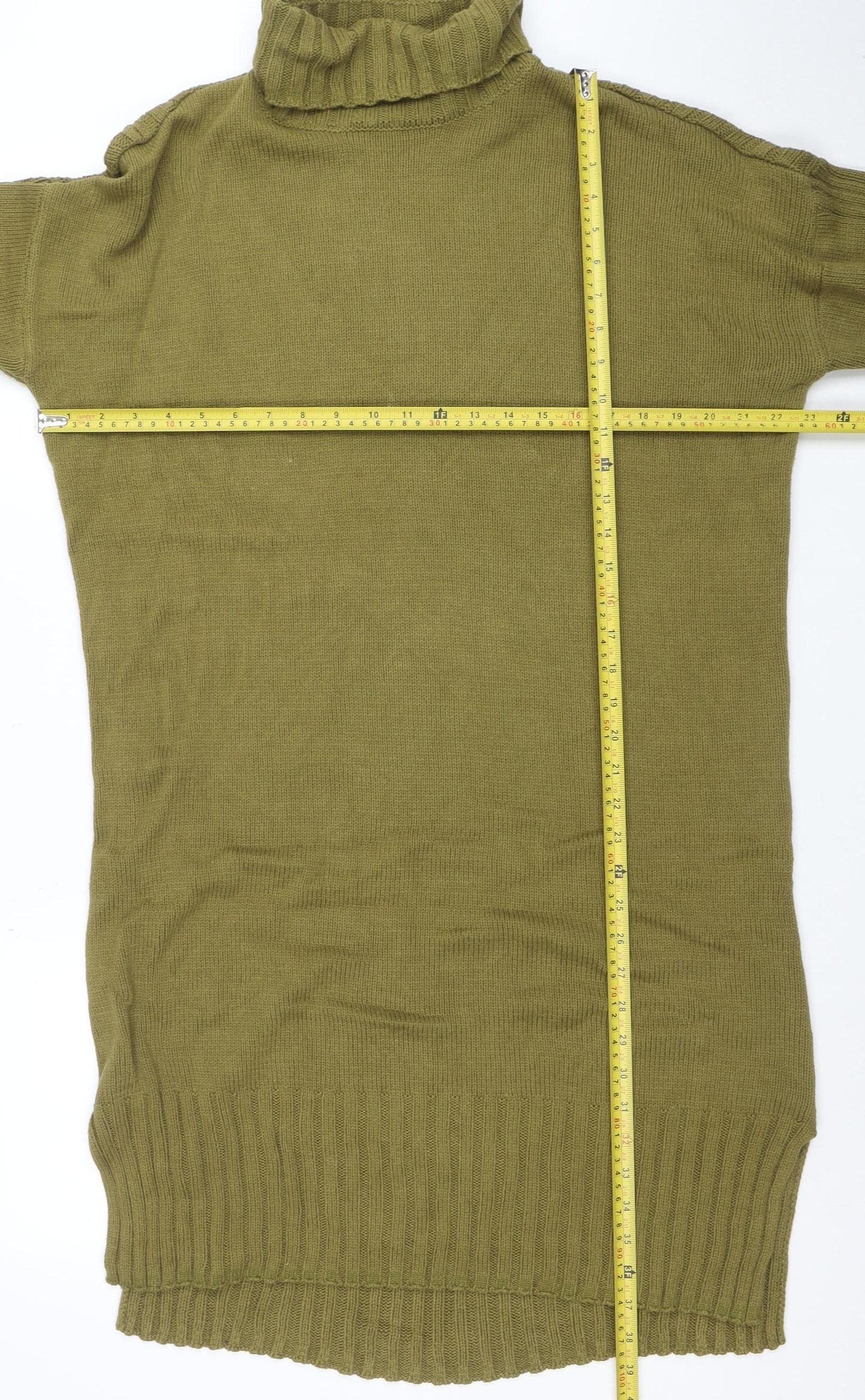 Next Women’s Green Roll Neck Long Sleeve Jumper Dress Size L