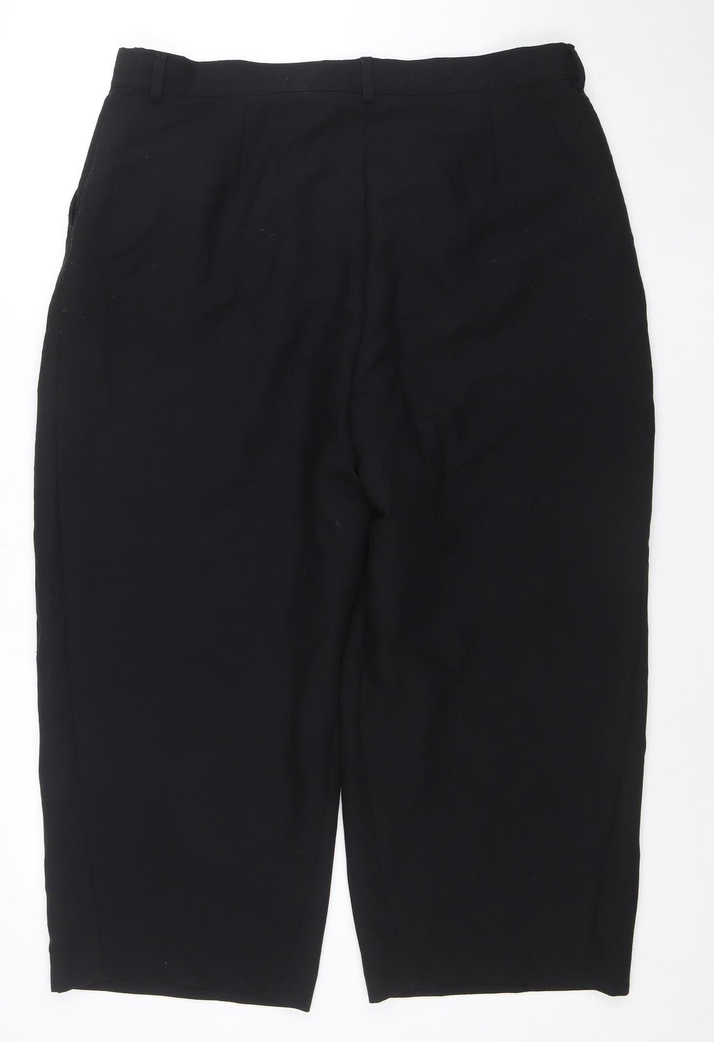 Marks and Spencer Womens Black Stretch Trousers Size 18 Short