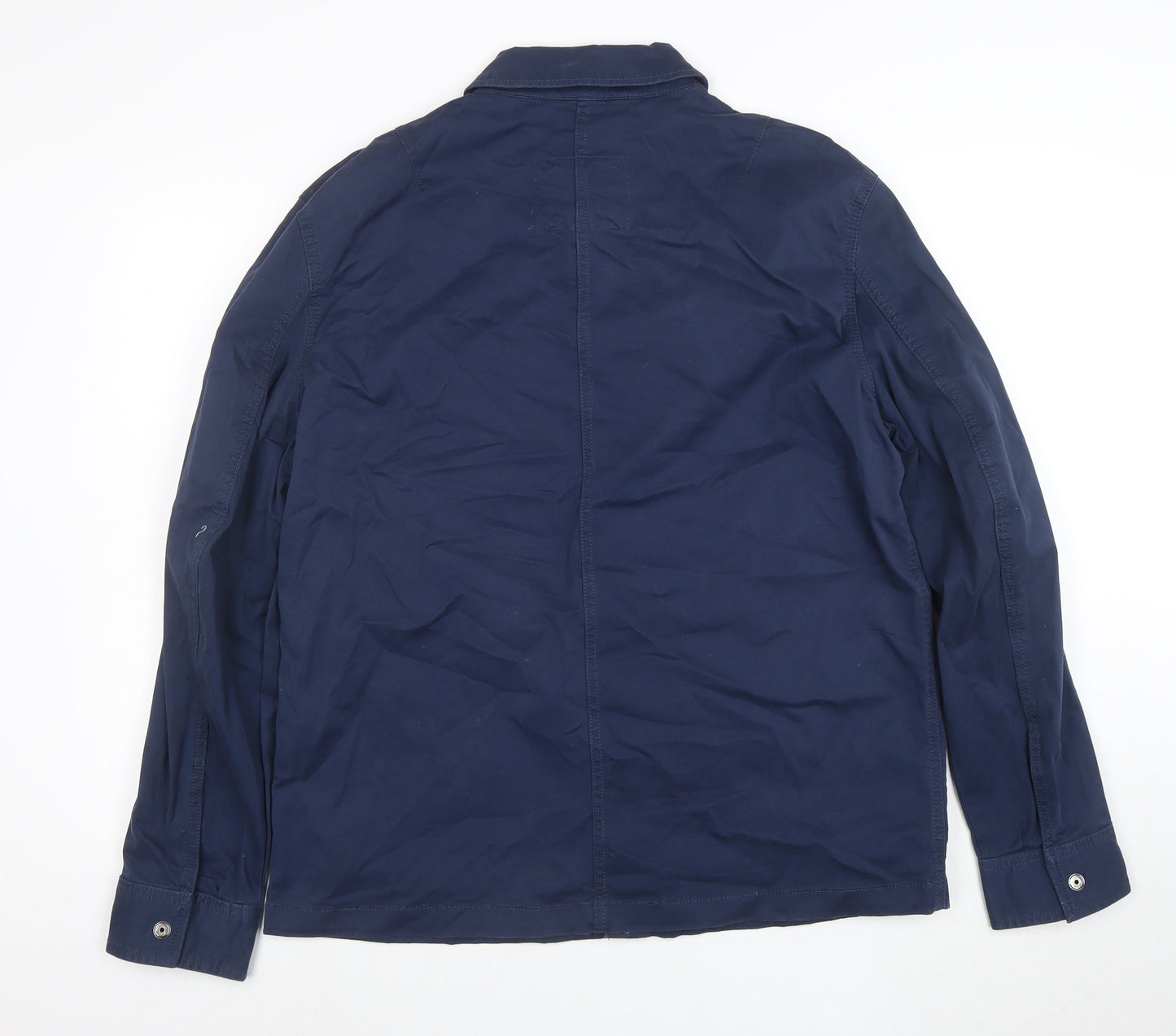 Marks and Spencer Men's Blue Cotton Jacket Size L Casual Zip Front