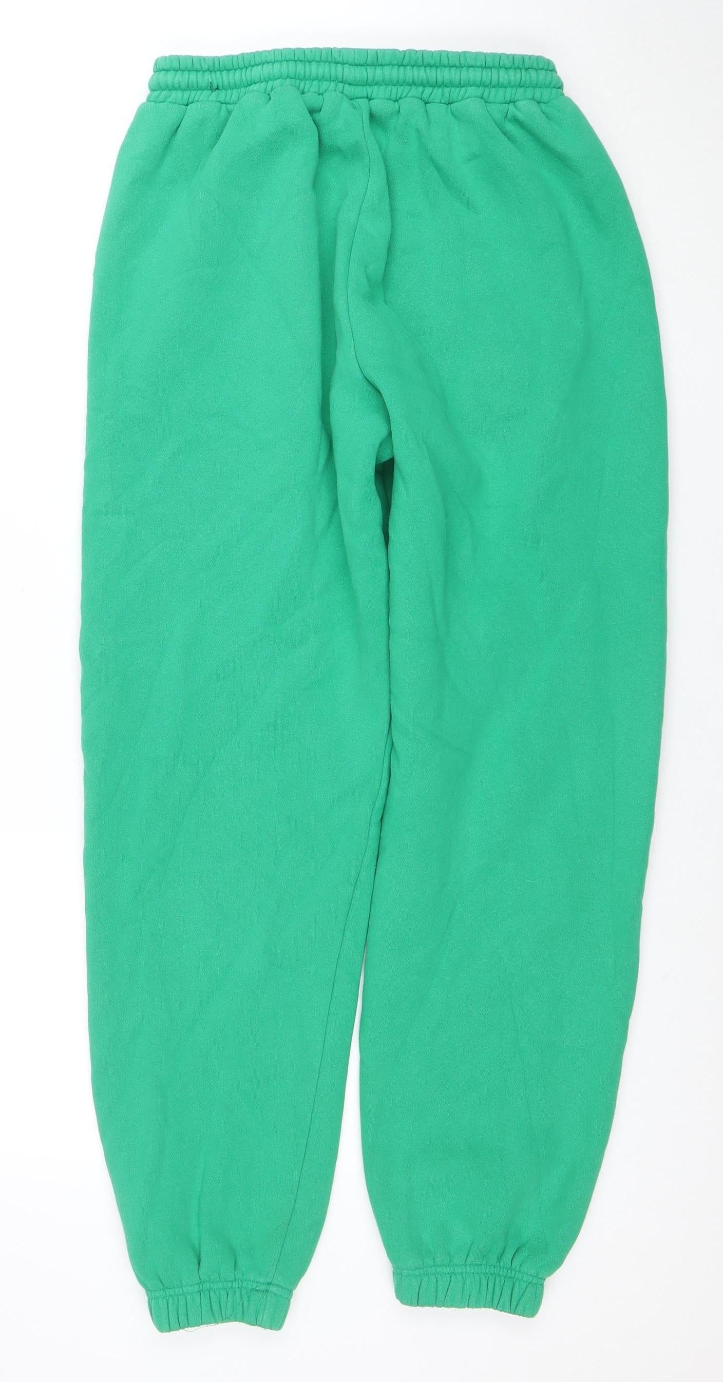 White Fox Women Green Jogger Sweatpants Size S Elastic Waist