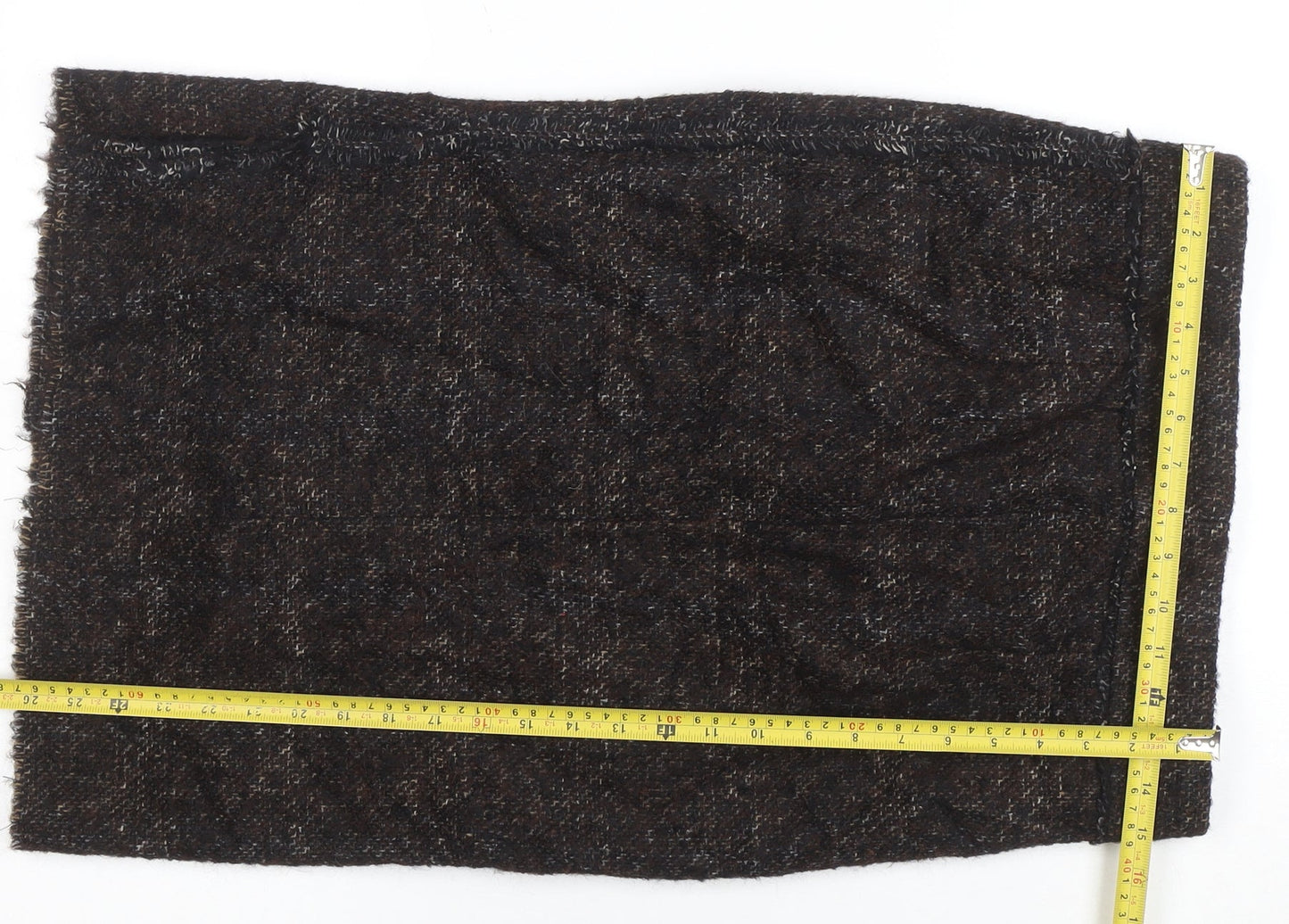 Zara Woman Brown Bouclé Check Chino Shorts Size L