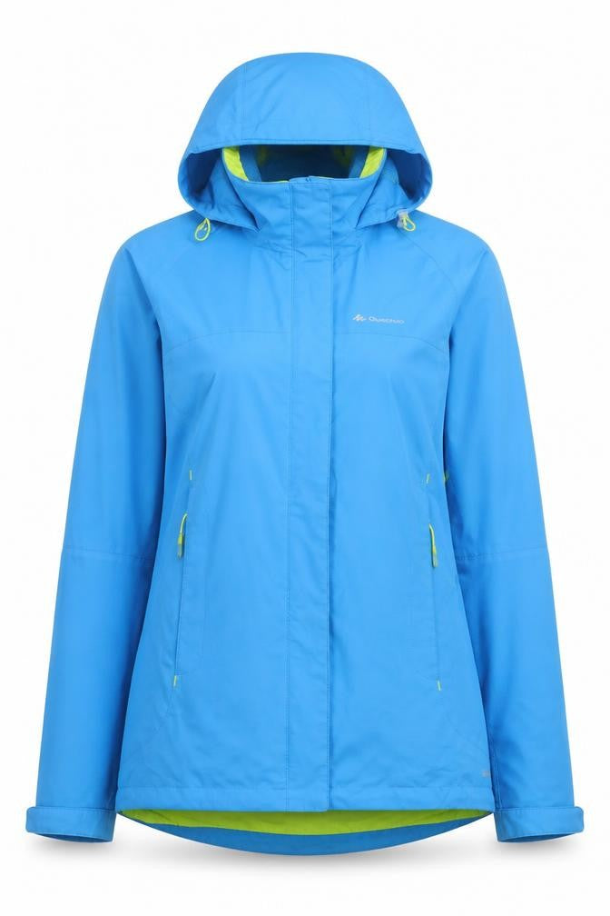 Quechua Women's Blue Waterproof Hooded Jacket XS Outdoor Rain Coat