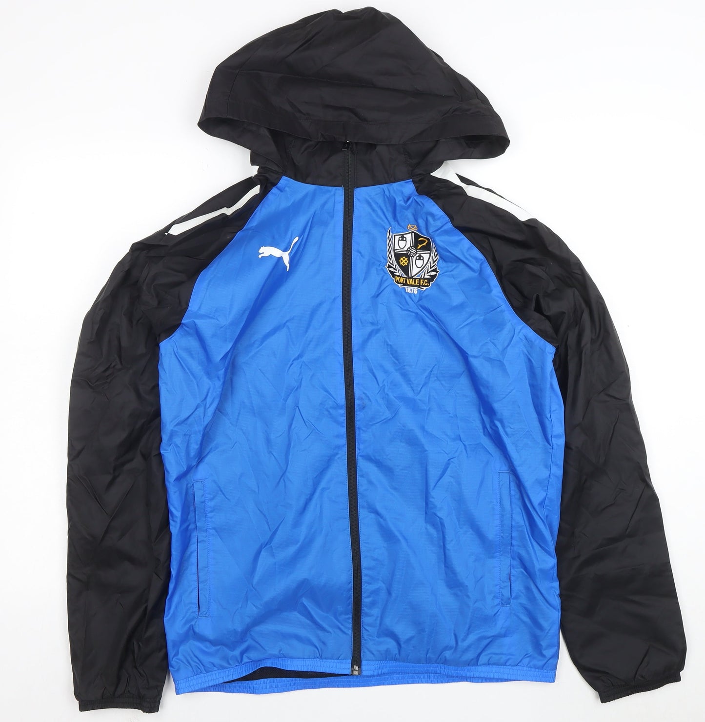 Puma Men’s Blue Windbreaker Jacket M Port Vale FC Lightweight Hooded