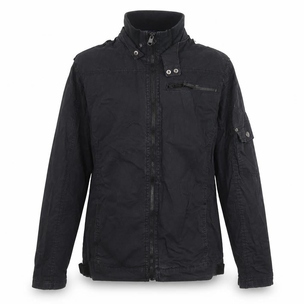 Sonneti Women's Black Cotton Biker Jacket Size M