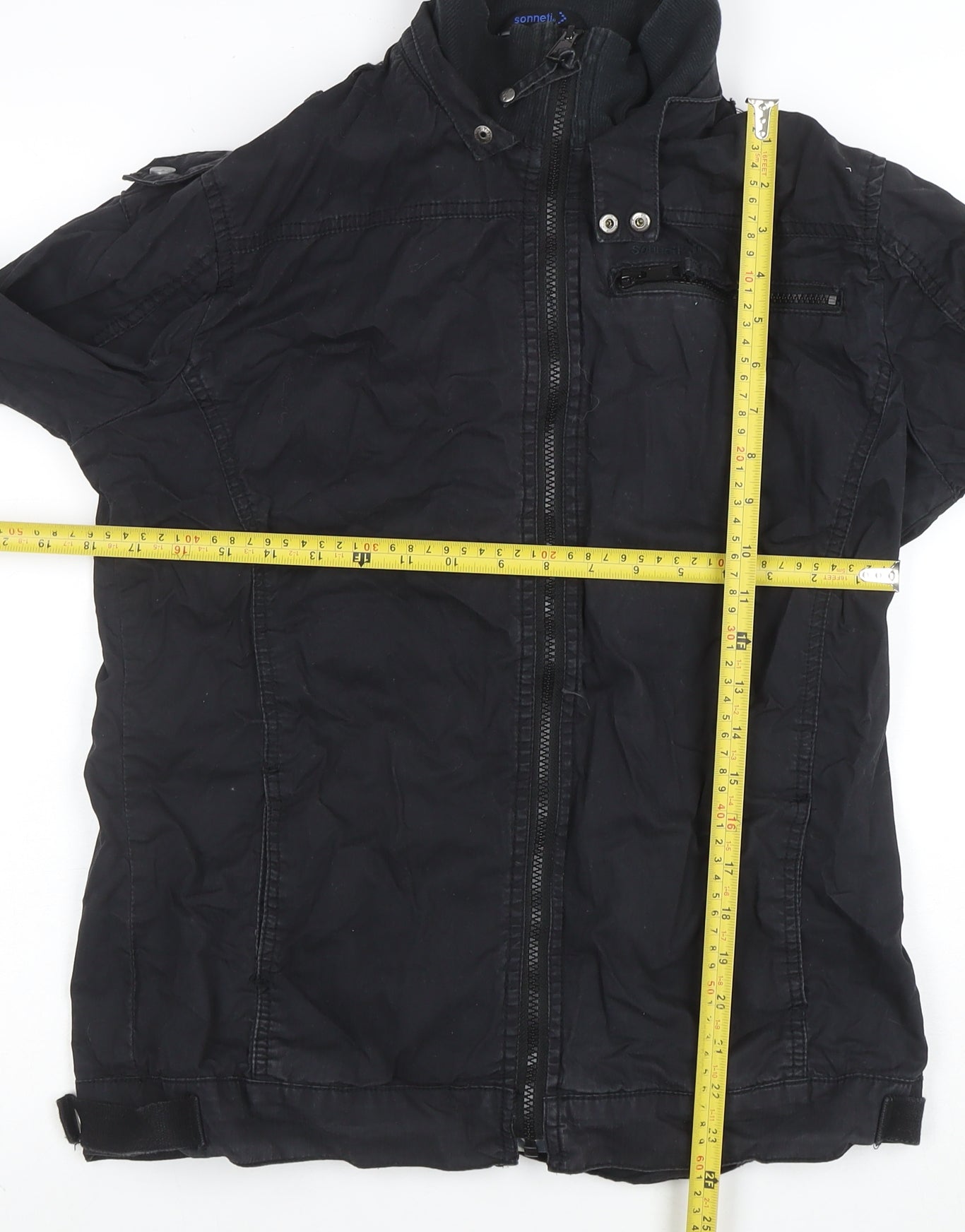 Sonneti Women's Black Cotton Biker Jacket Size M