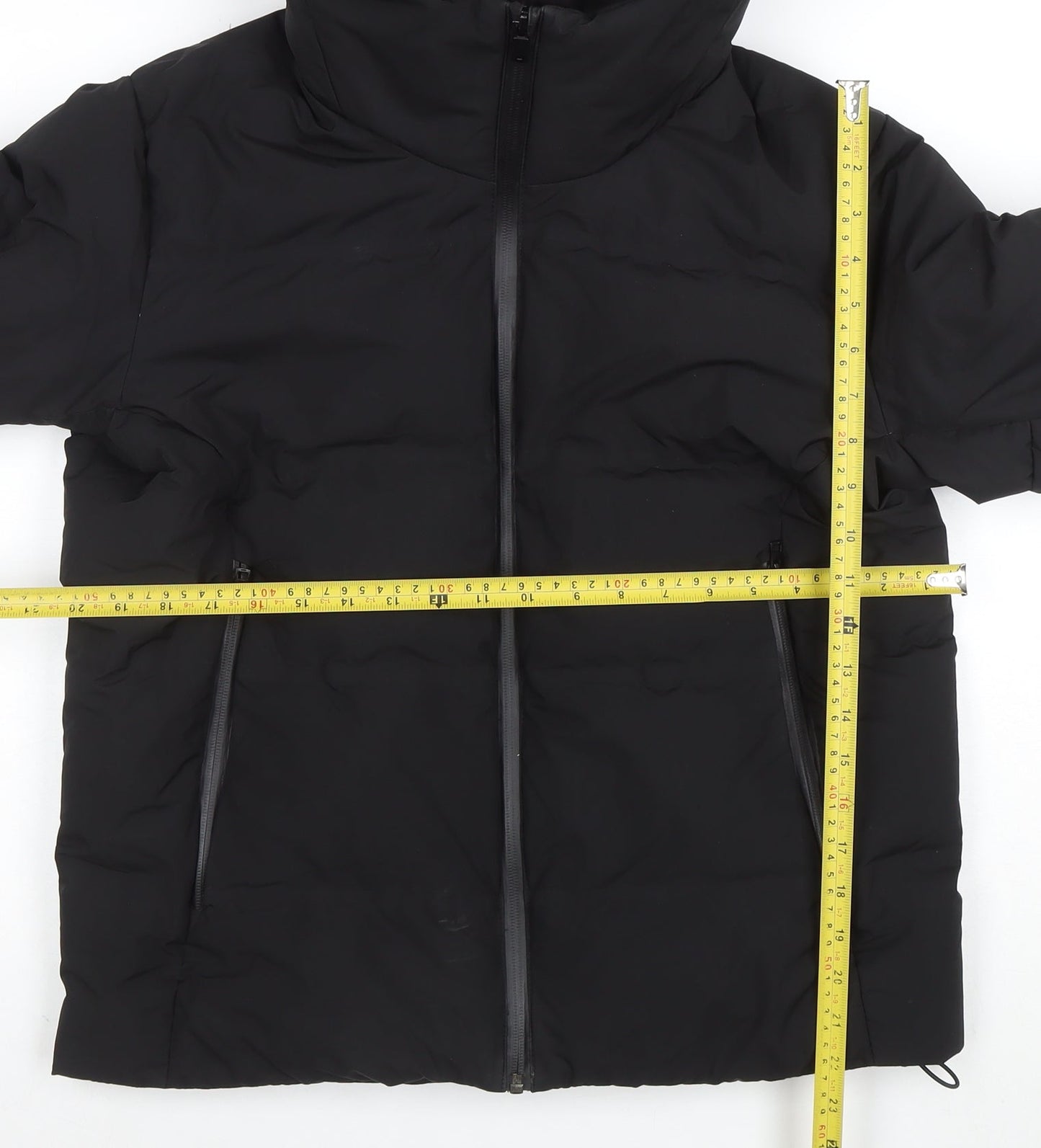 Uniqlo Women's Black Puffer Jacket S Hooded Windproof Winter Coat
