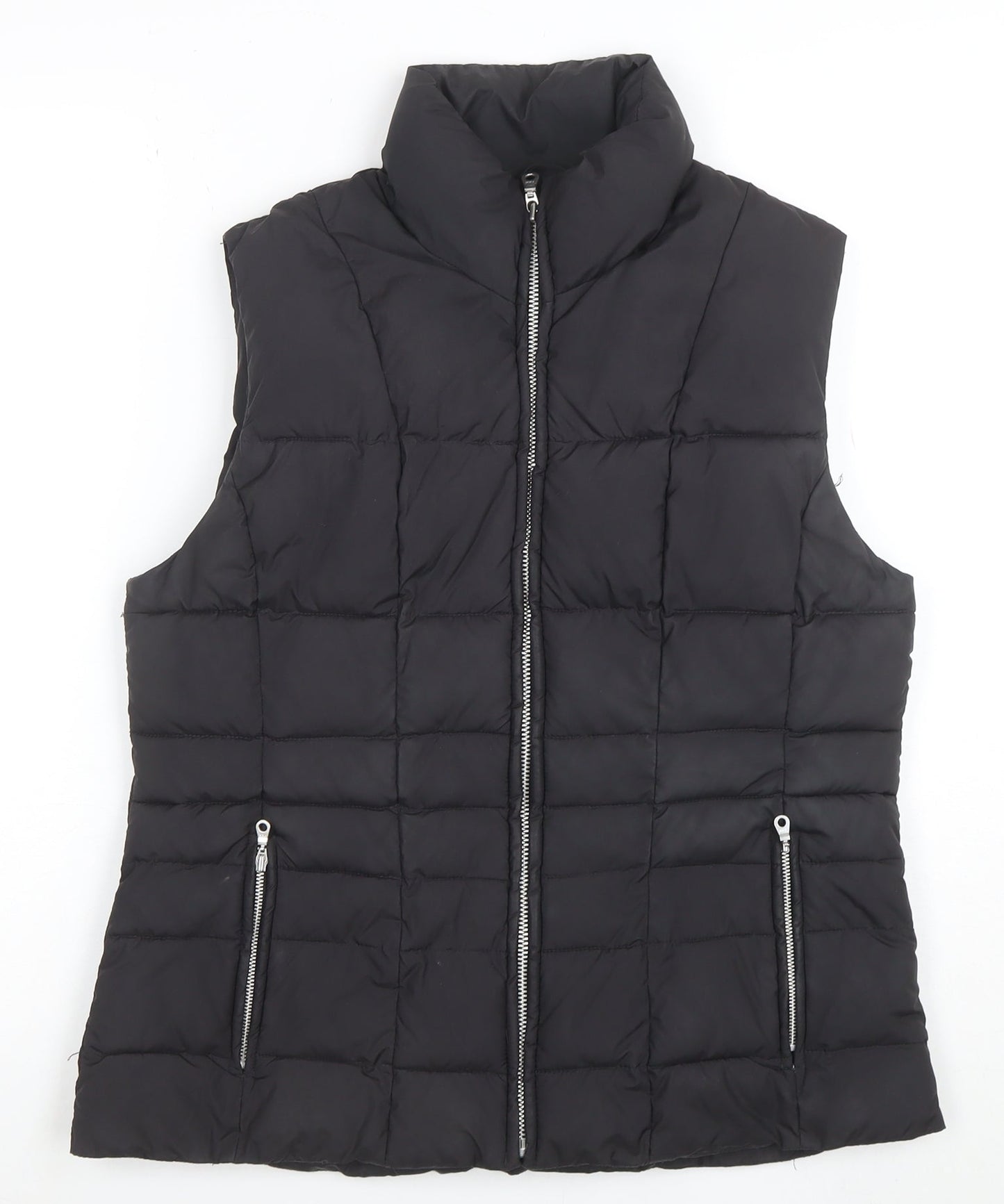 Hobbs Womens Black Size 12 Puffer Gilet Waistcoat Quilted Zip Vest