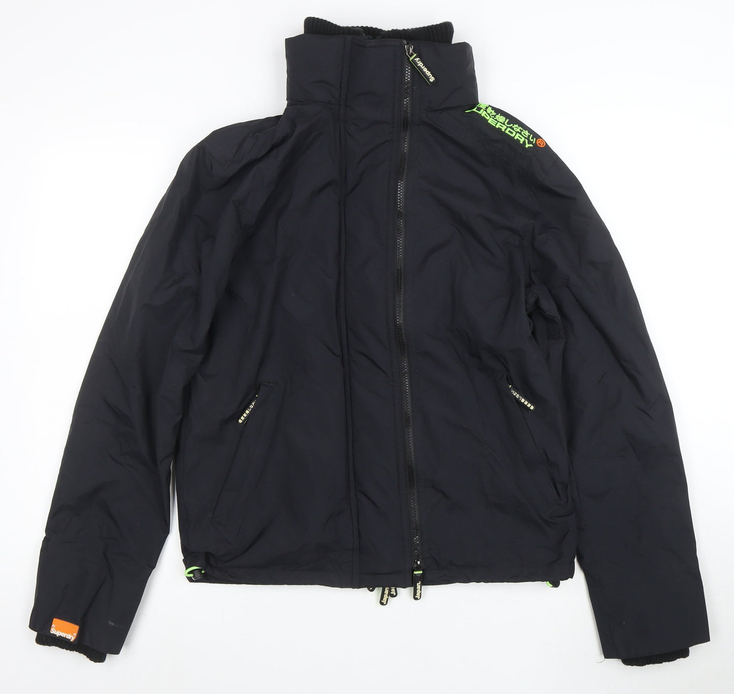 Superdry Men's Black Medium Windcheater Jacket Windproof Lined Zip Up