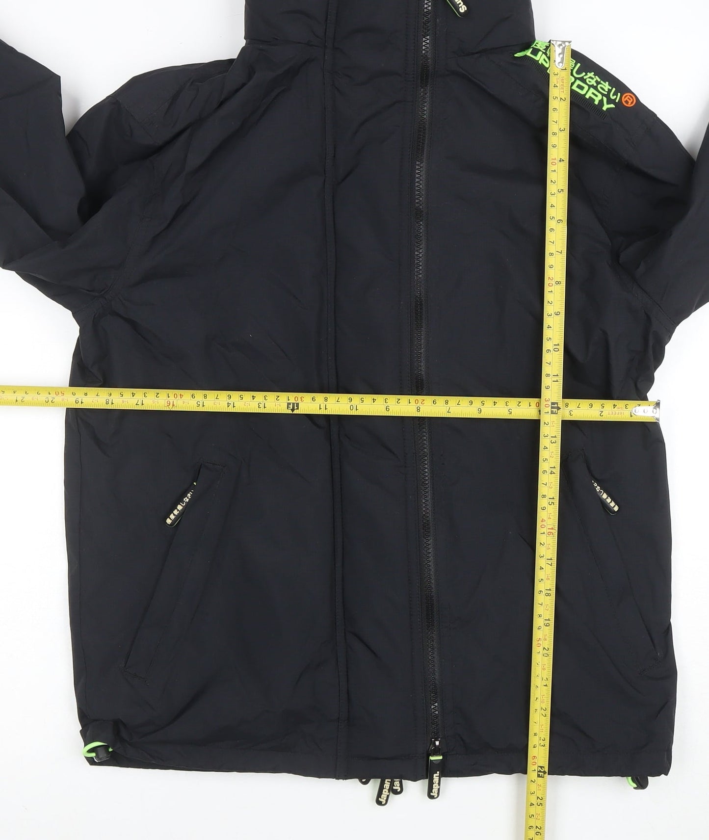 Superdry Men's Black Medium Windcheater Jacket Windproof Lined Zip Up