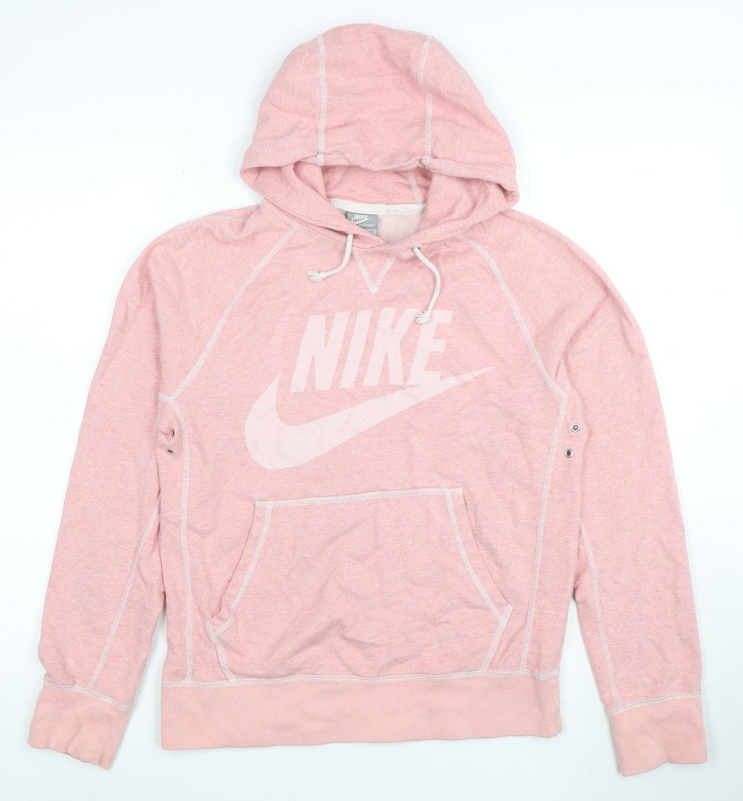 Nike Womens Pink Hooded Pullover Sweatshirt Small Cotton Sportswear
