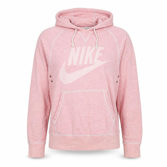 Nike Womens Pink Hooded Pullover Sweatshirt Small Cotton Sportswear