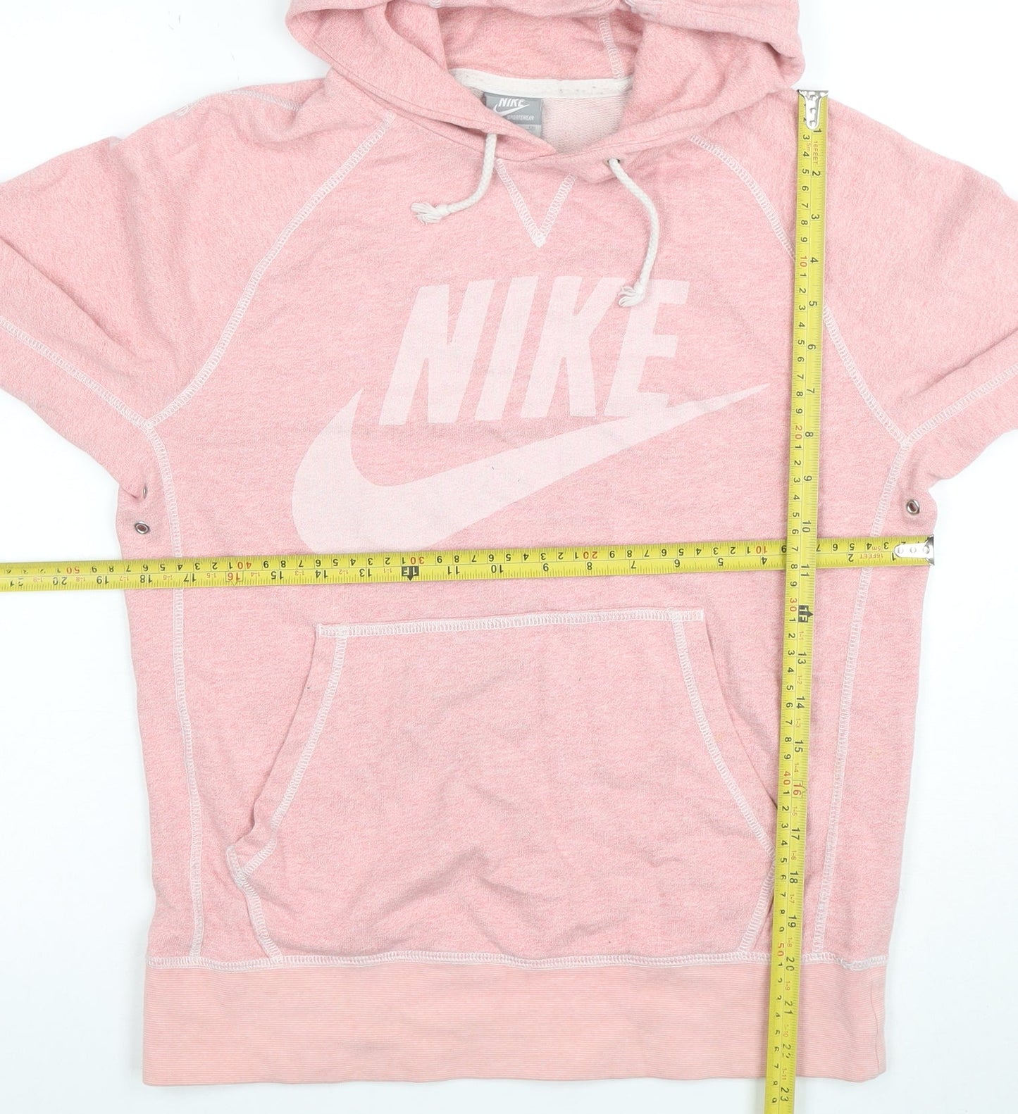 Nike Womens Pink Hooded Pullover Sweatshirt Small Cotton Sportswear