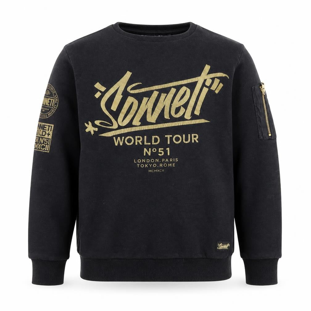 Sonneti Boys Black Graphic Print Pullover Sweatshirt 13-15 Years