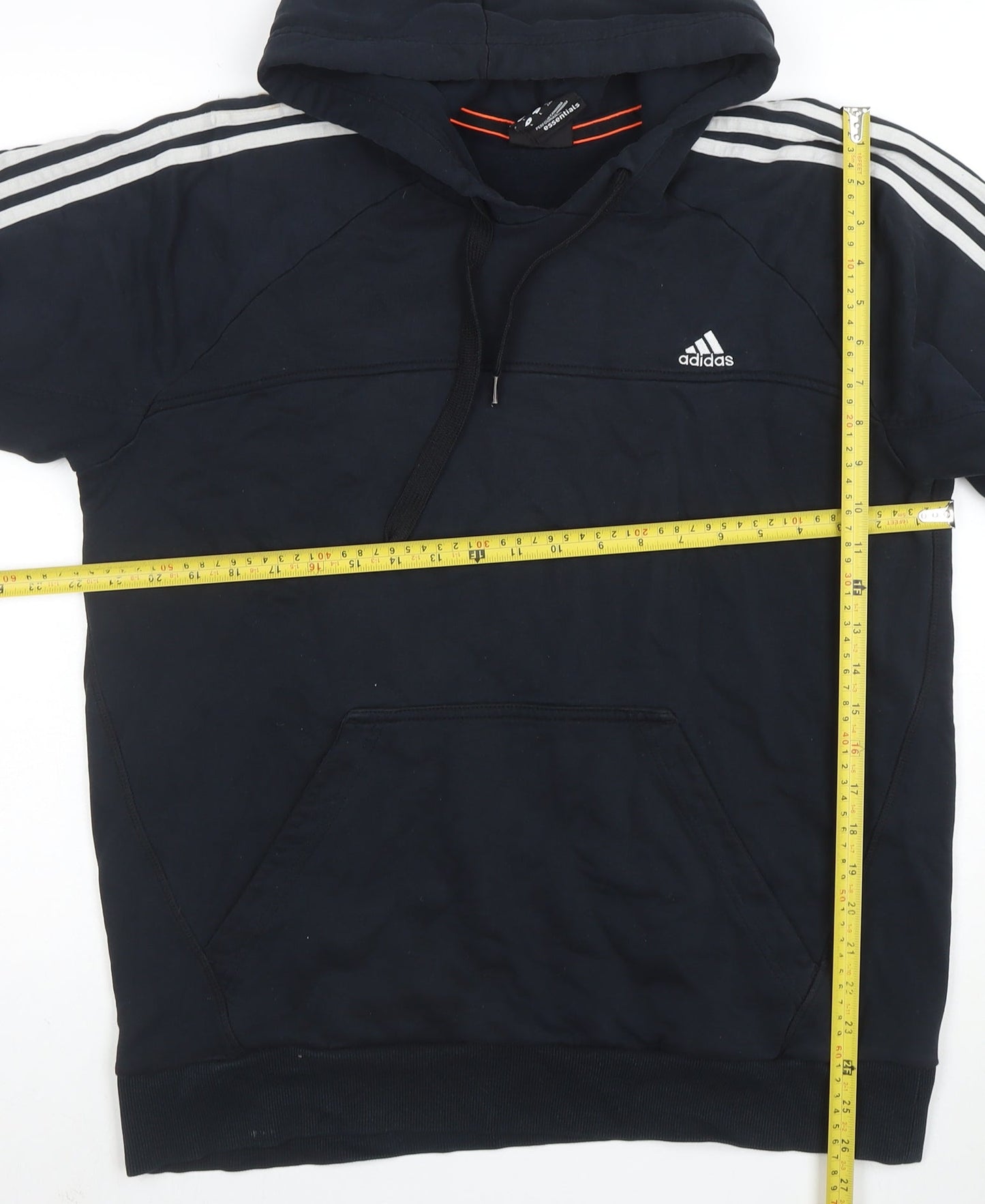 adidas Men's Black 2XL Pullover Hoodie with Logo and Drawstrings