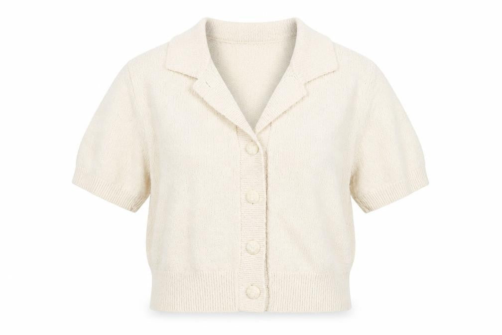 Marks and Spencer Women Beige Collared Button Knit Cardigan L
