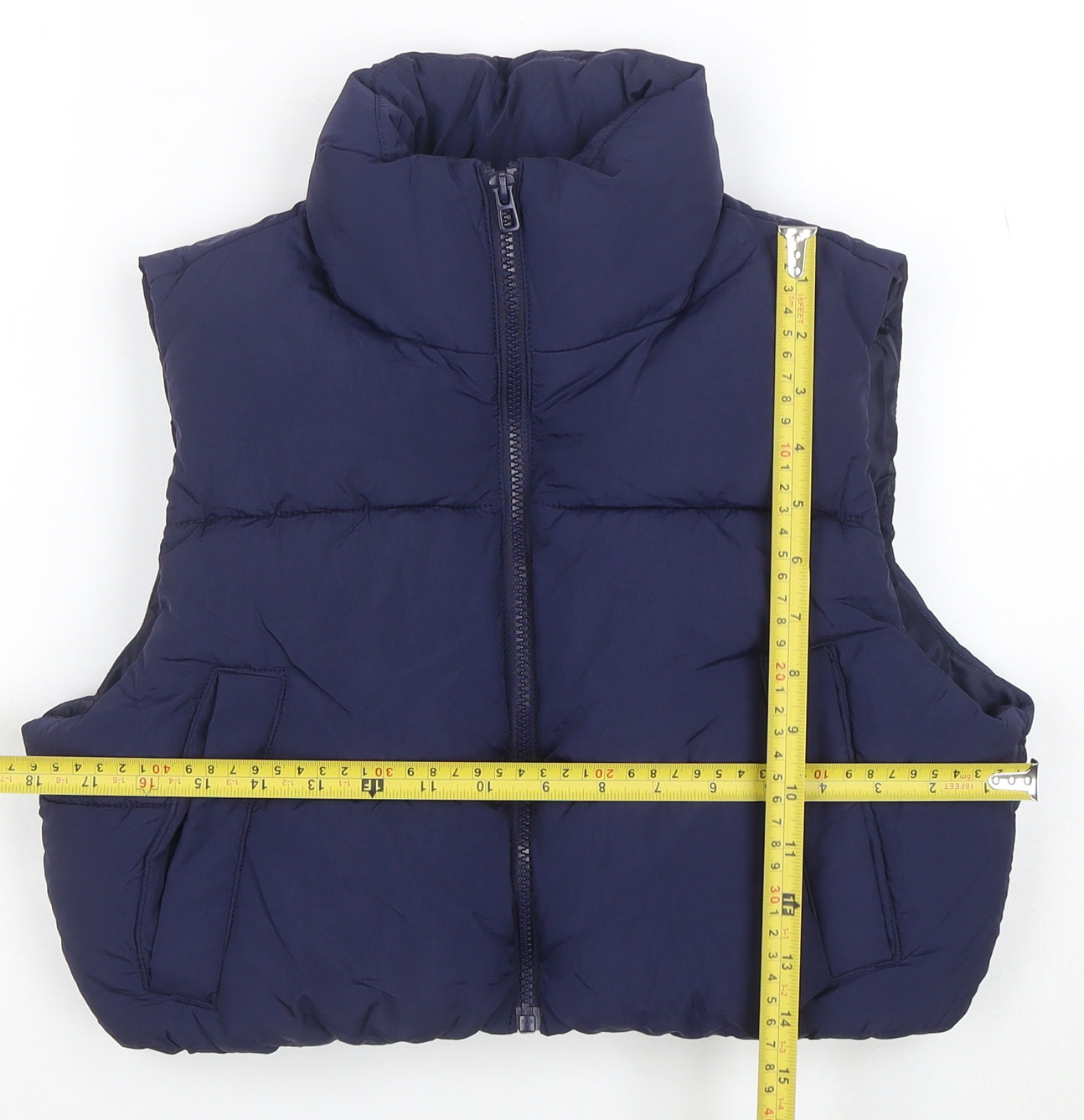H&M Divided Women’s Blue 3XS Puffer Waistcoat Sleeveless Gilet