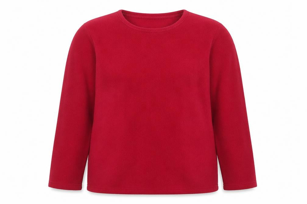Lands' End Womens Red Fleece Pullover Sweatshirt Size L 14-16