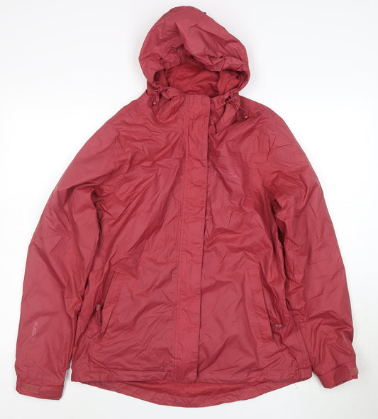Mountain Warehouse Womens Red Waterproof Hooded Rain Jacket UK 12