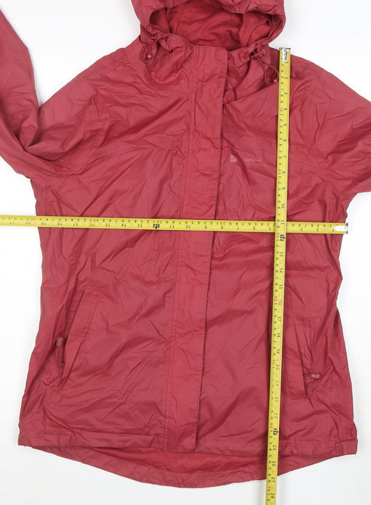 Mountain Warehouse Womens Red Waterproof Hooded Rain Jacket UK 12