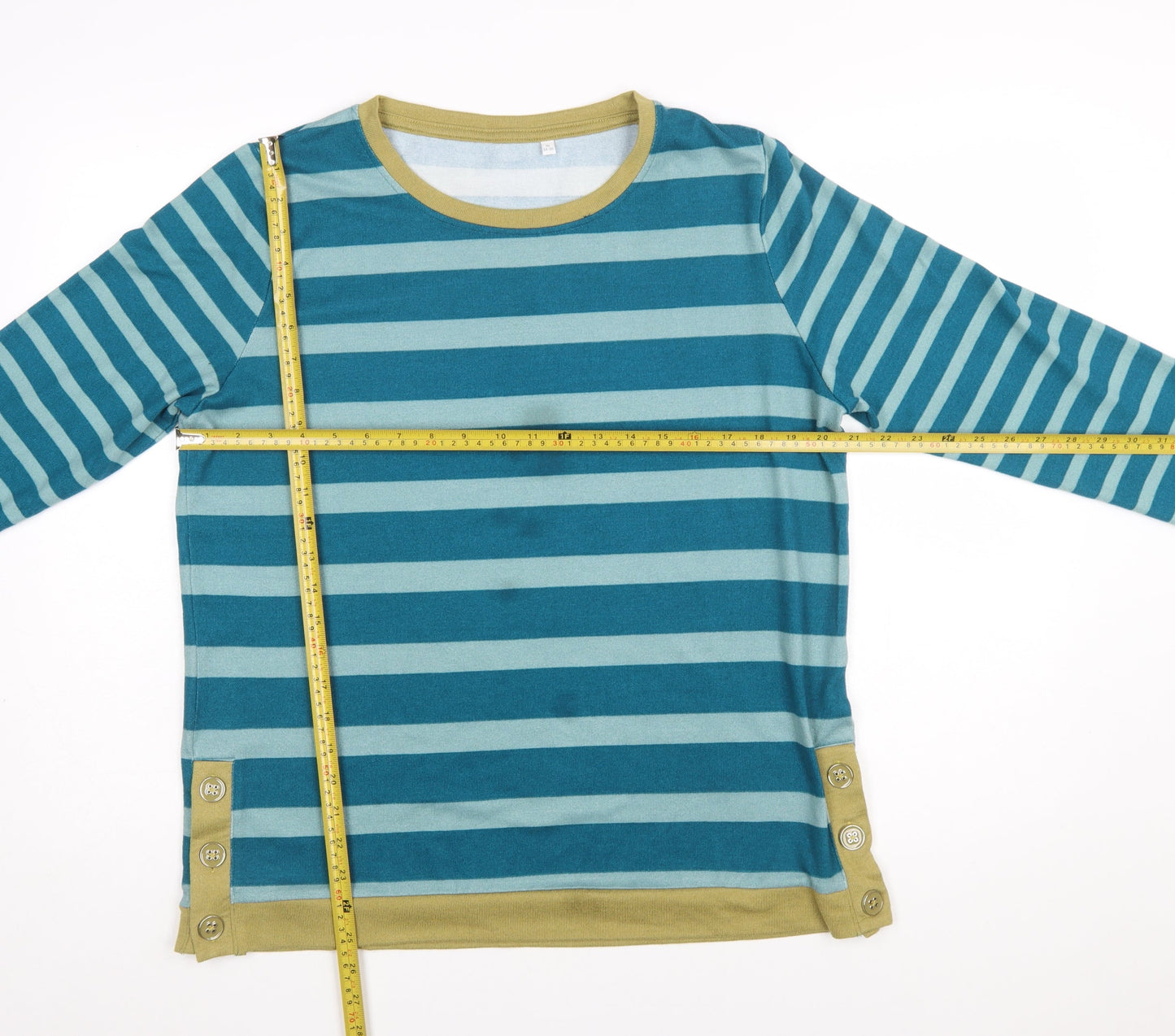 The Edinburgh Woollen Mill Men's Blue Striped Pullover Jumper M