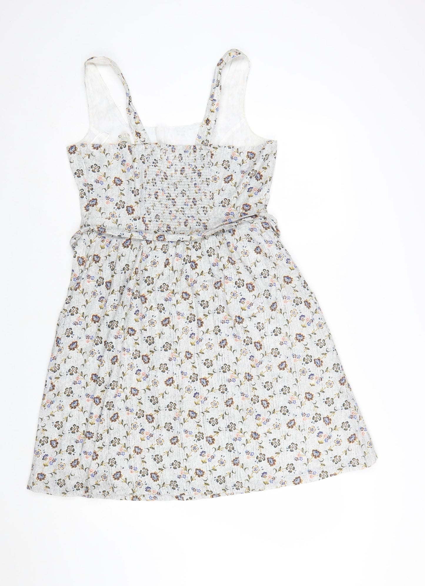 FatFace Women's Ivory Floral Cotton A-Line Dress Size 12