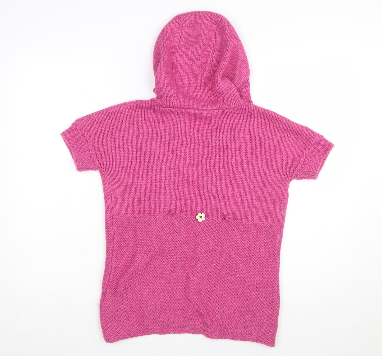 White Stuff Women's Pink Hooded Short Sleeve Cardigan Size S