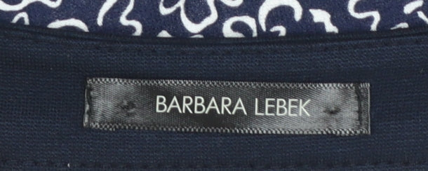 Barbara Lebek Women's Blue Floral Jersey Tunic Blouse Size 12