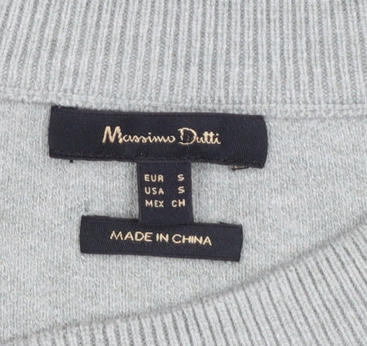 Massimo Dutti Women’s Green Wool Blend Crew Neck Pullover Jumper Size S