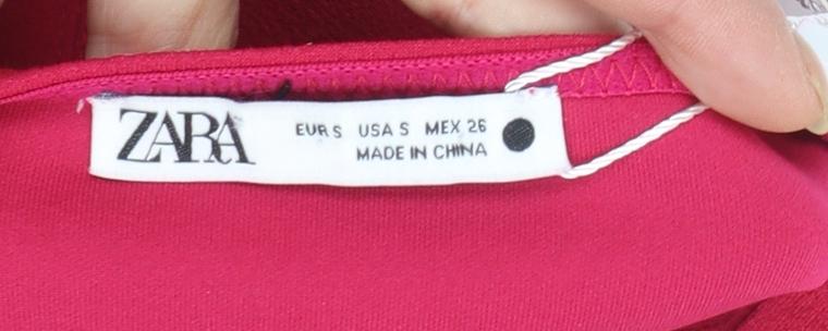 Zara Women Red Camisole Crop Top S Sweetheart Neck Jersey