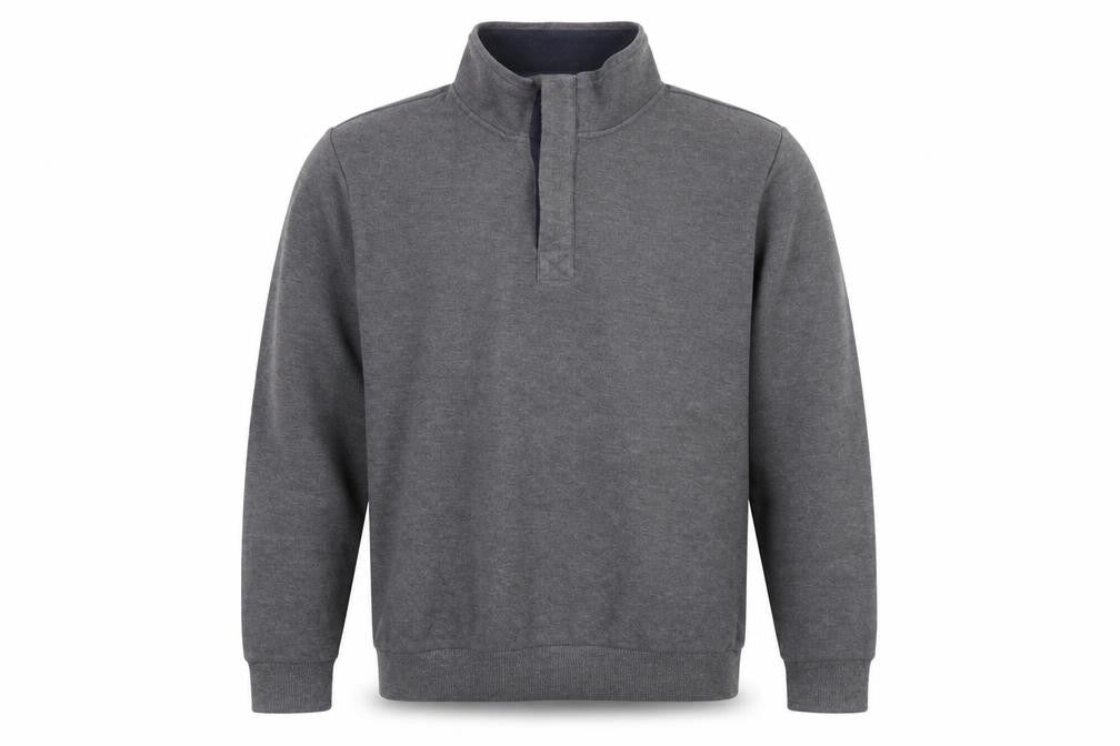 Altinyildiz Classics Men's Grey M High Neck Henley Sweatshirt