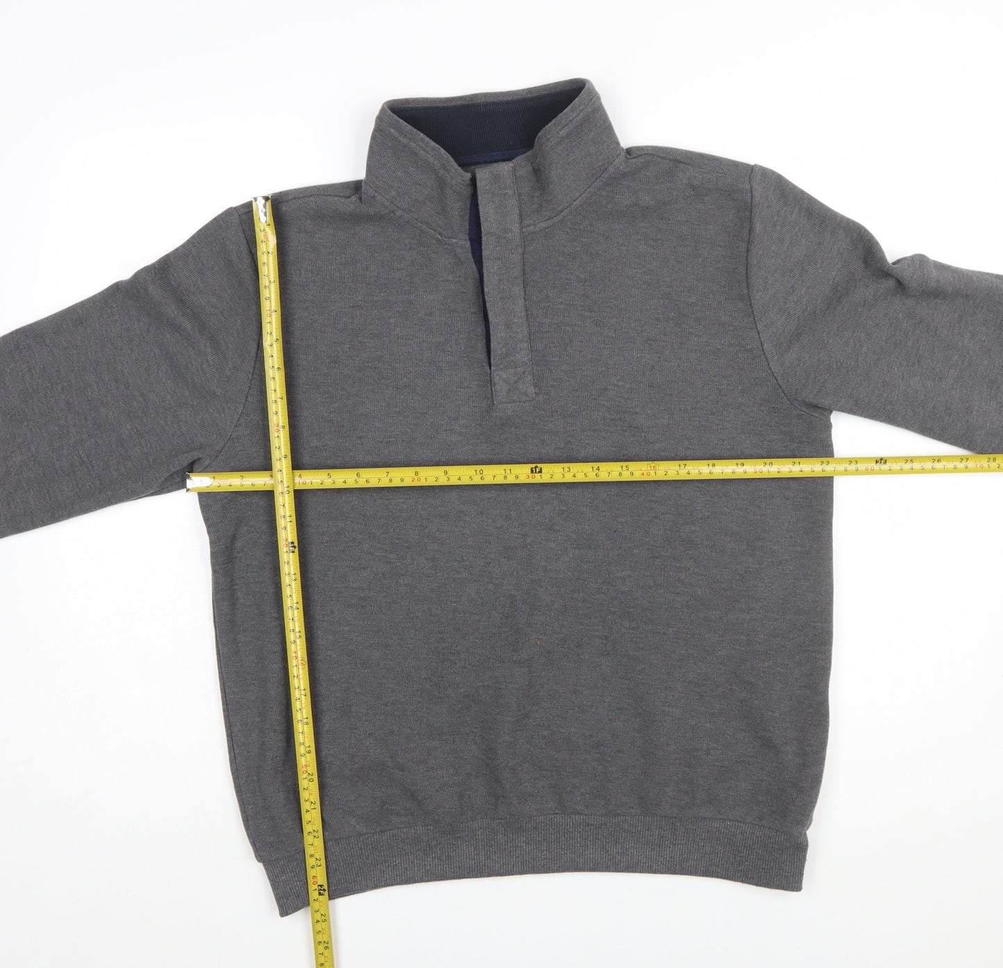 Altinyildiz Classics Men's Grey M High Neck Henley Sweatshirt