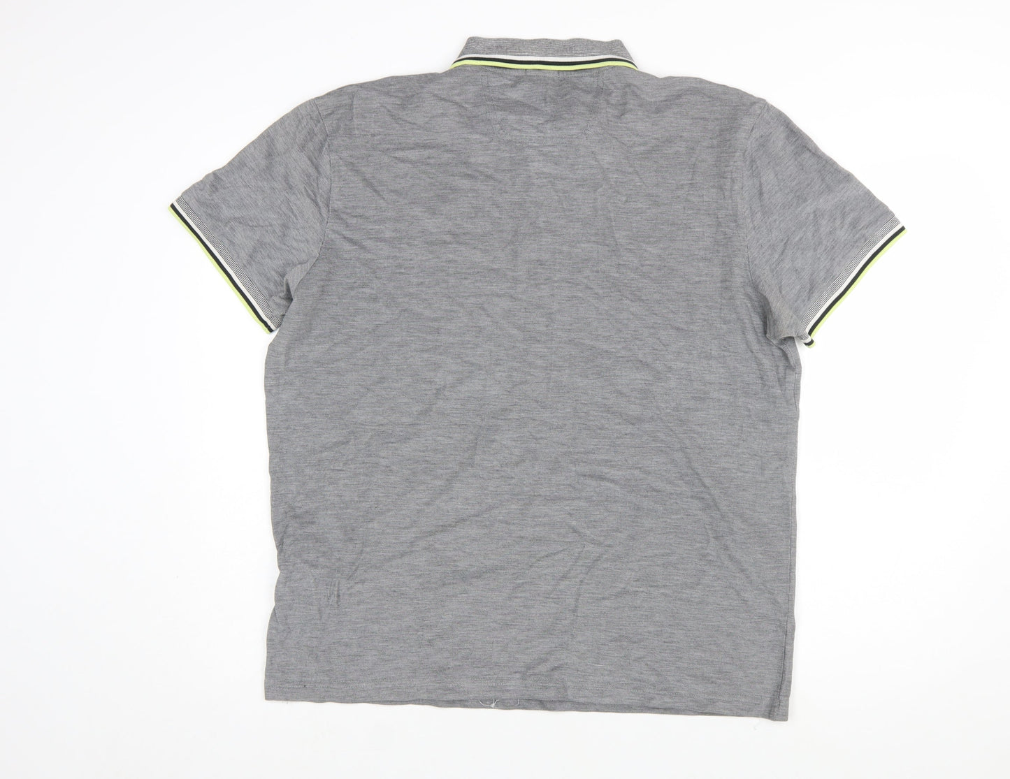 Hugo Boss Men’s Grey 2XL Polo Shirt Cotton Logo Short Sleeve