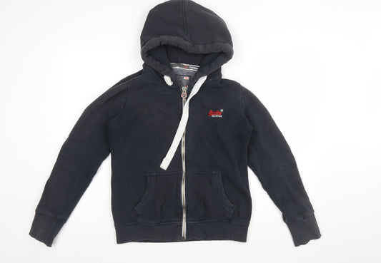Superdry Men’s Black Full Zip Hoodie Medium Orange Label
