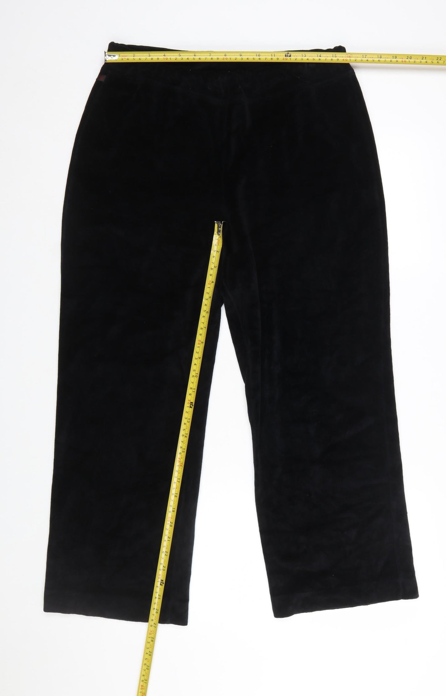 Ralph Lauren Women’s Black Velvet Straight Leg Trousers Size L