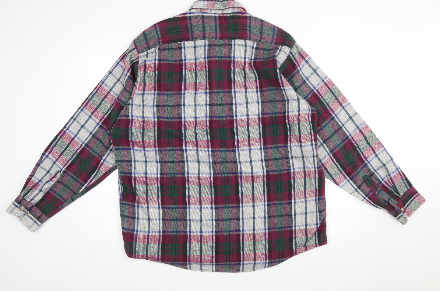 GFC Trading Co. Men's Multicoloured XL Flannel Plaid Button-Up Shirt