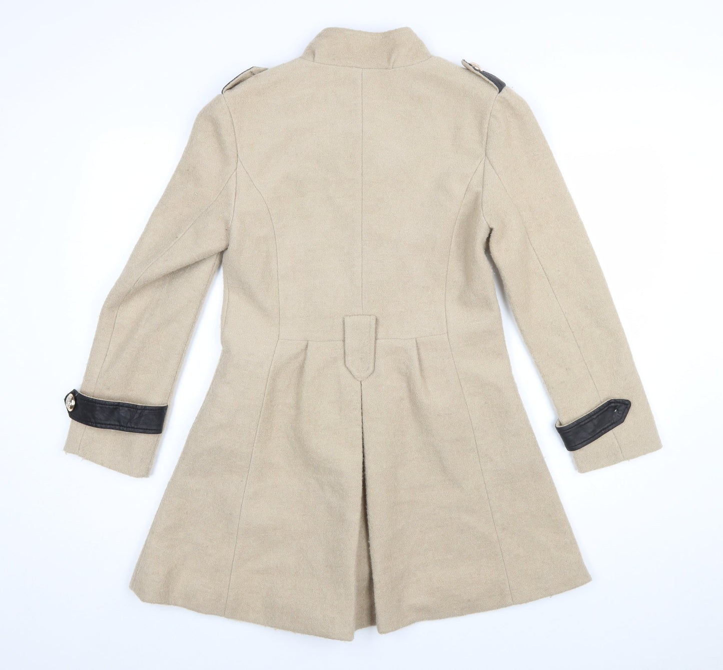 Momoco Womens Beige Military Style Long Coat Size 8