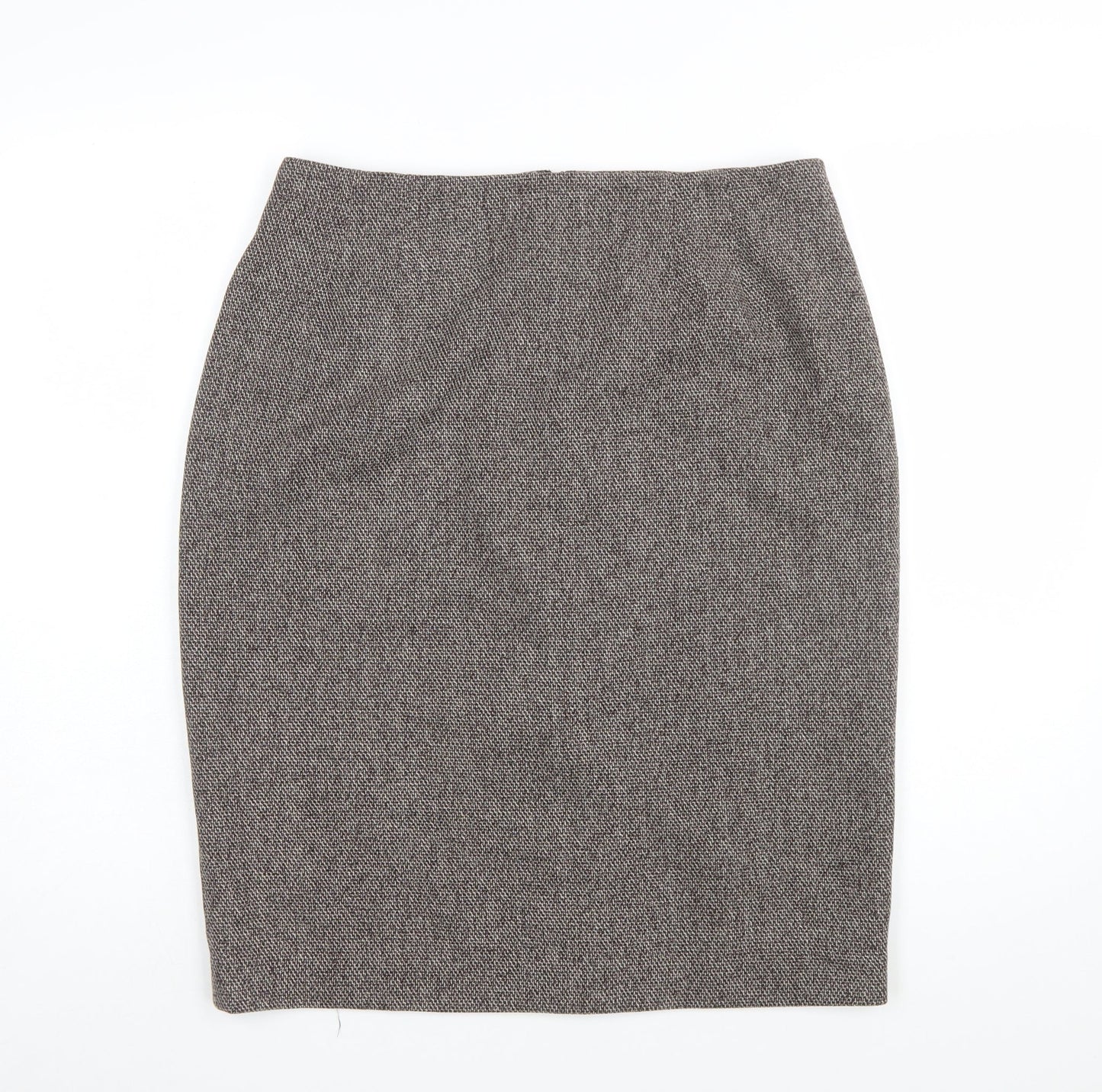 Dressbarn Women Grey Tweed Pencil Skirt Size 12 Knee Length Workwear