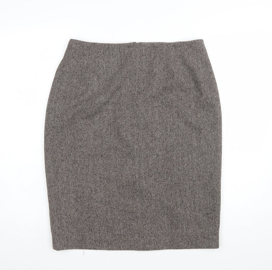 Dressbarn Women Grey Tweed Pencil Skirt Size 12 Knee Length Workwear