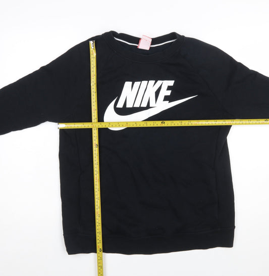 Nike Womens Black Medium Pullover Crew Neck Sweatshirt