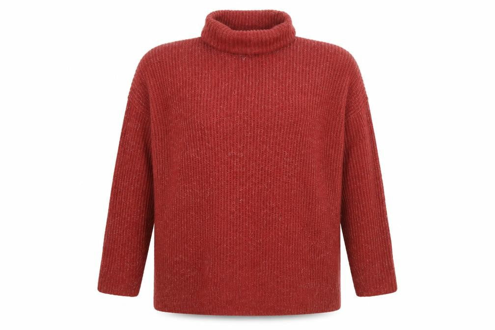 Lefties Womens Red Roll Neck Ribbed Knit Jumper Size 12