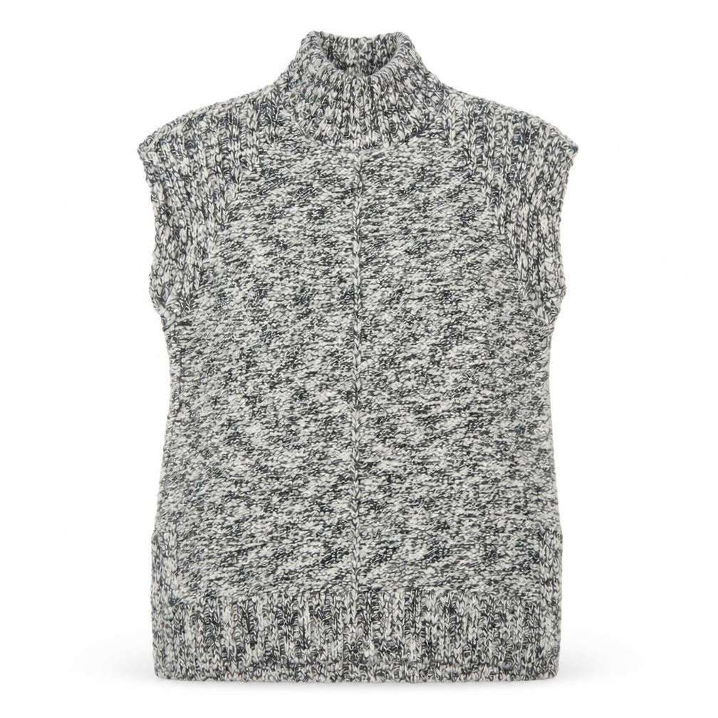 Marks & Spencer Womens Black Mix Sleeveless Roll Neck Jumper Size 12