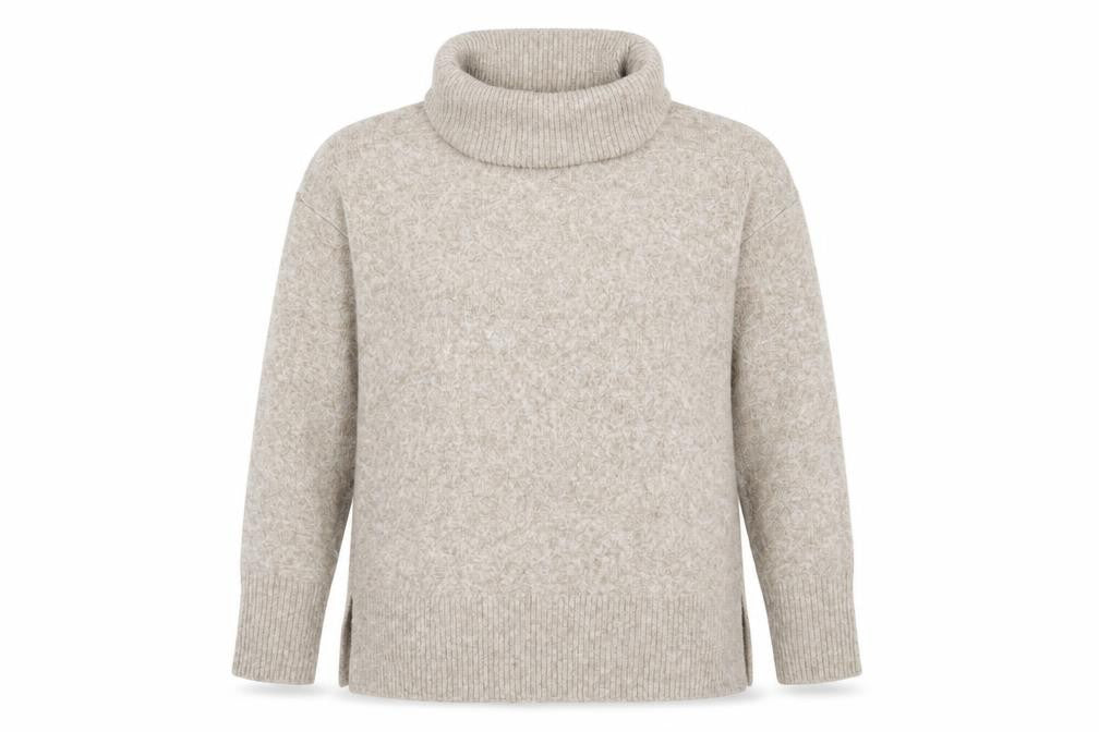 Vero Moda Women's Beige Roll Neck Jumper Size S Relaxed Fit Winter Knit