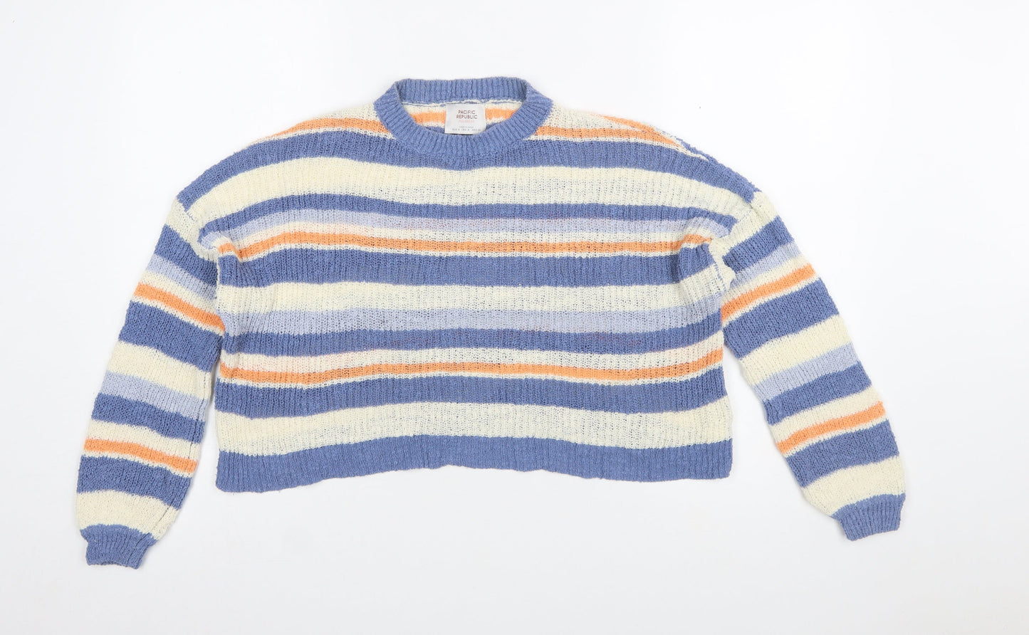 Pull&Bear Women’s Multicoloured Striped Chunky Knit Jumper Size 12