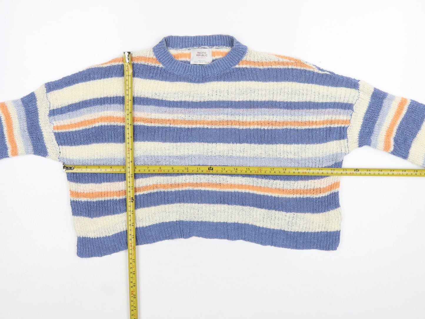 Pull&Bear Women’s Multicoloured Striped Chunky Knit Jumper Size 12