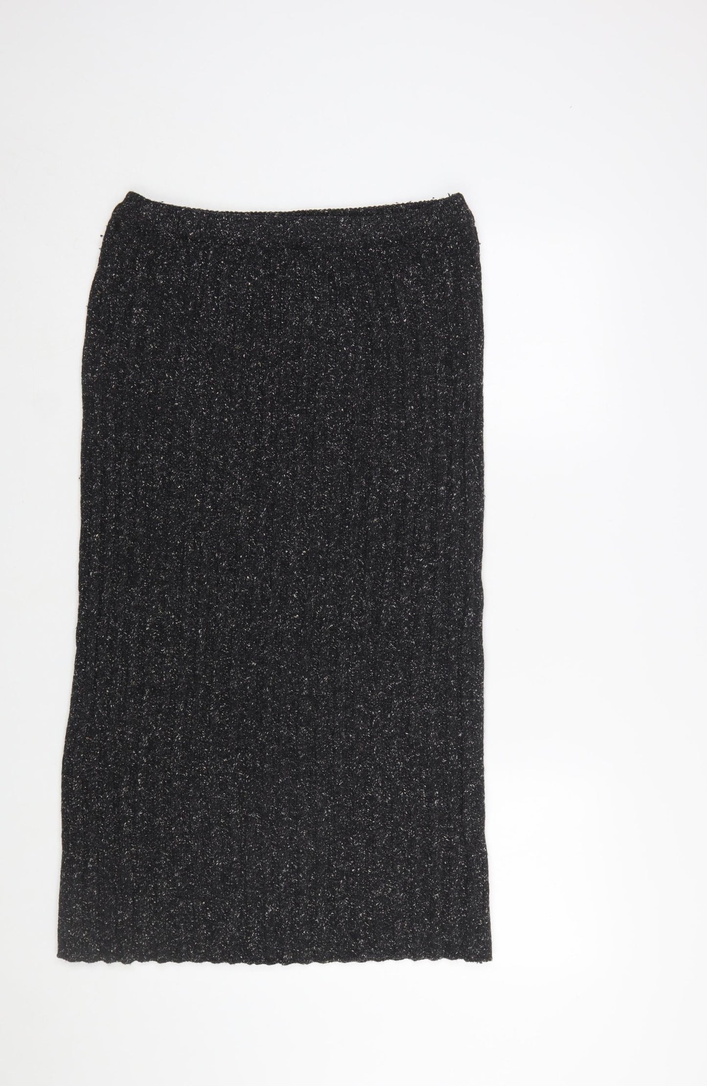C&A Women Black Knit Midi Pencil Skirt Size 16